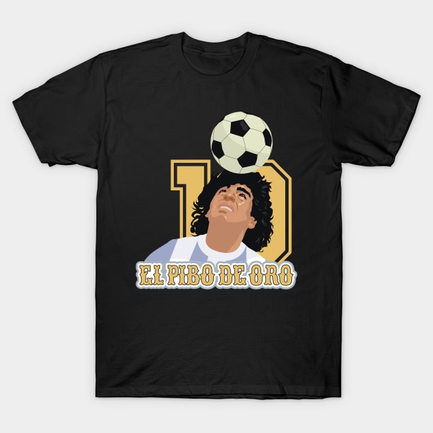 El Pibe de Oro - Diego Maradona Head Juggle Portrait for True Football Aficionados T-Shirt by Boogosh